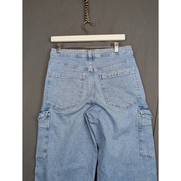Gap Loose Cargo Jeans Womens 28 6 Regular Light Wash Mid Rise Baggy - Picture 7 of 10